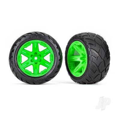 Wheels & Tyres, Assembled, Glued (2.8in) (RXT Green wheels, Anaconda tyres, foam inserts) (4WD electric front/rear, 2WD electric front only) (2) (TSM rated)