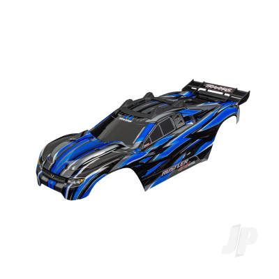Body, Rustler 4X4 VXL, blue (painted, decals applied) (assembled with front & rear body mounts and rear body support for clipless mounting)