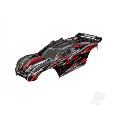 Body, Rustler 4X4 VXL, red (painted, decals applied) (assembled with front & rear body mounts and rear body support for clipless mounting)