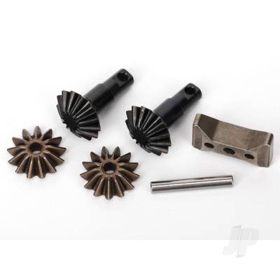 Gear Set, Differential (output gears (2 pcs) / spider gears (2 pcs) / spider gear shaft, carrier support)
