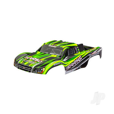 Body, Slash 4X4 (also fits Slash VXL & Slash 2WD), Green (painted, decals applied) (assembled with front & rear latches for clipless mounting)