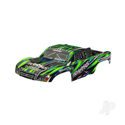 Body, Slash 4X4 (also fits Slash VXL & Slash 2WD), green (painted, decals applied) (assembled with front & rear latches for clipless mounting)