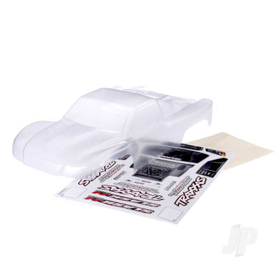 Body, Slash 4X4, heavy duty (also fits Slash VXL & Slash 2WD) (Clear, requires painting)/ window masks/ decal sheet (requires #6967 latches and #6966 latch mounts for clipless mounting)