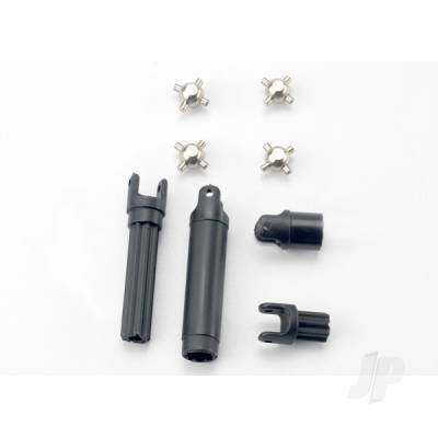 Half shafts, centre Front (1pc), centre Rear (1pc) (internal splined half shafts (2 pcs) / external splined half shaft) (2 pcs)) / metal u-joints (4 pcs)