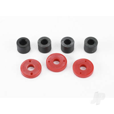 Piston, damper (2x0.5mm hole, Red) (4 pcs) / travel limiters (4 pcs)