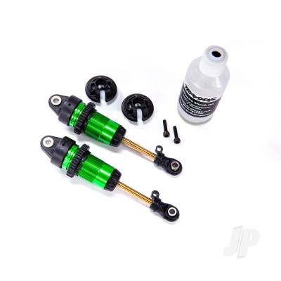Shocks, GTR Long Green-anodised, PTFE-coated bodies with TiN shafts (fully assembled, without springs) (2 pcs)