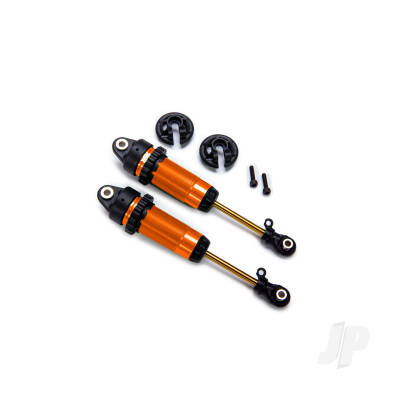 Shocks, GTR XX-long Orange-anodised, PTFE-coated bodies with TiN shafts (fully assembled, without springs) (2 pcs)