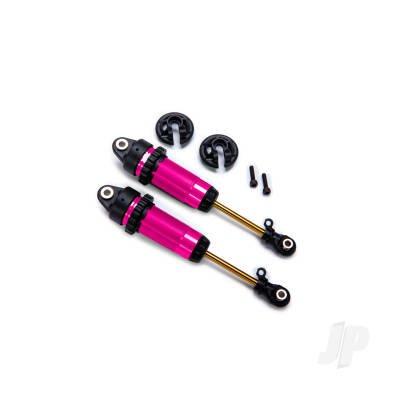 Shocks, GTR XX-long Pink-anodised, PTFE-coated bodies with TiN shafts (fully assembled, without springs) (2 pcs)