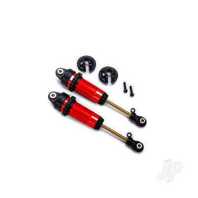 Shocks, GTR XX-long Red-anodised, PTFE-coated bodies with TiN shafts (fully assembled, without springs) (2 pcs)