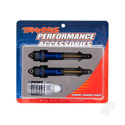 Shocks, GTR XX-Long Blue-anodised, PTFE-coated bodies with TiN shafts (fully assembled, without springs) (2 pcs)