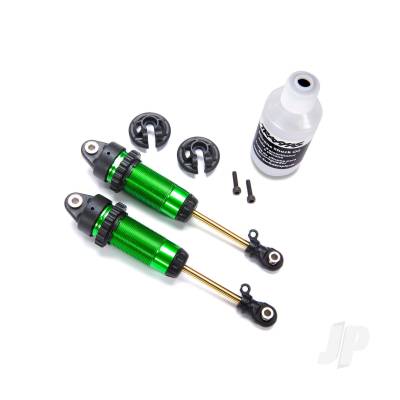 Shocks, GTR XX-Long Green-anodised, PTFE-coated bodies with TiN shafts (fully assembled, without springs) (2 pcs)