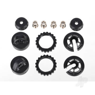 Caps & spring retainers, GTR Long / XX-Long shock (upper cap (2 pcs) / hollow balls (4 pcs) / bottom cap (2 pcs) / upper retainer (2 pcs) / lower retainer (2 pcs))