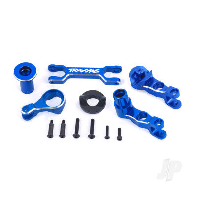 Steering bellcranks (left & right)/ drag link (6061-T6 aluminium, Blue-anodised) (fits X-Maxx)
