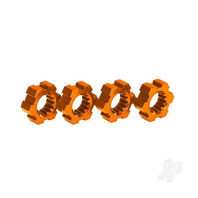 Wheel hubs, hex, aluminium (Orange-anodised) (4 pcs)