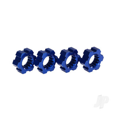 Wheel Hubs, hex, aluminium (Blue-anodised) (4 pcs)