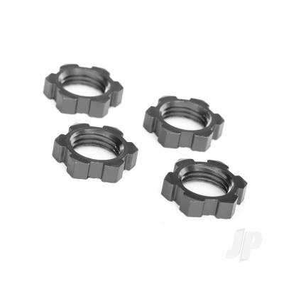 Wheel nuts, splined, 17mm, serrated (Grey-anodised) (4 pcs)