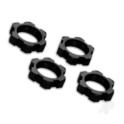 Wheel nuts, splined, 17mm, serrated (Black-anodised) (4 pcs)