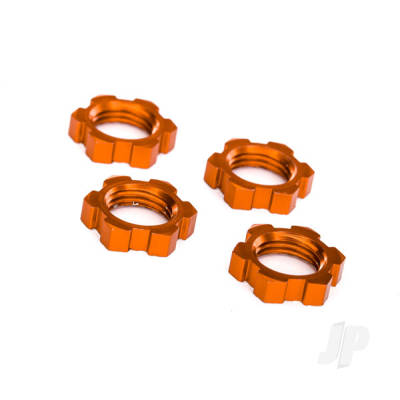 Wheel nuts, splined, 17mm, serrated (Orange-anodised) (4 pcs)