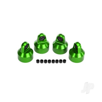 Shock caps, aluminium (Green-anodised), GTX shocks (4 pcs) / spacers (8 pcs)