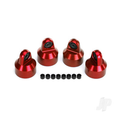 Shock caps, aluminium (Red-anodised), GTX shocks (4 pcs) / spacers (8 pcs)