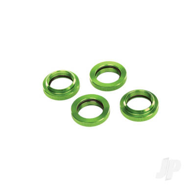 Spring retainer (adjuster), Green-anodised aluminium, GTX shocks (4 pcs) (assembled with o-ring)