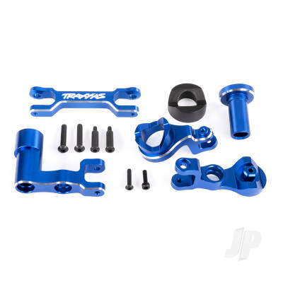 Steering bellcranks (left & right) / drag link (6061-T6 aluminium, Blue-anodised) (fits XRT)