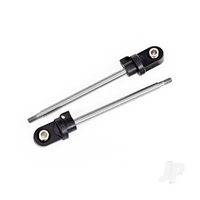 Shock shaft, 92mm (GTX) (steel, Chrome finish) (2) (assembled with rod ends & hollow balls)