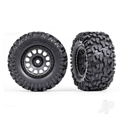 Wheels & Tyres, Assembled, Glued (XRT Race Black wheels, Maxx AT Tyres, foam inserts) (left & right)