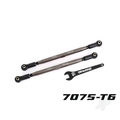 Toe links, front (Tubes Grey-anodised, 7075-T6 aluminium, stronger than Titanium) (2 pcs) (for use with #7895 X-Maxx WideMaxx suspension kit)