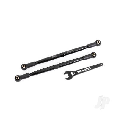 Toe links, front (Tubes Black-anodised, 6061-T6 aluminium) (2 pcs) (for use with #7895 X-Maxx WideMaxx suspension kit)