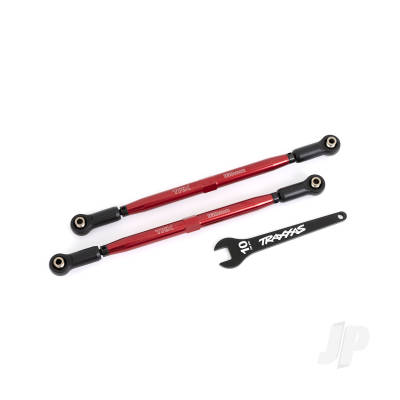Toe links, front (Tubes Red-anodised, 6061-T6 aluminium) (2 pcs) (for use with #7895 X-Maxx WideMaxx suspension kit)
