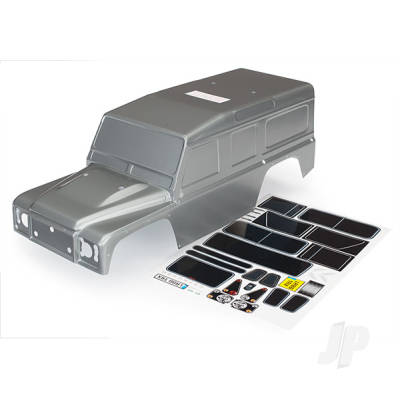 Body, Land Rover Defender, Graphite Silver (painted) / decals
