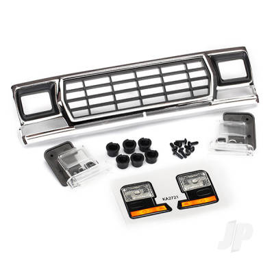 Grille, Ford Bronco / grille retainers (6 pcs) / headlight housing (2 pcs) / lens (2 pcs) / 2.6x8 BCS (6 pcs) / 2.5x6 BCS (2 pcs) (fits #8010 Body)