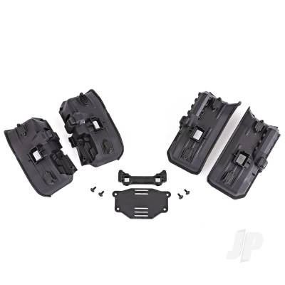 Fenders, inner (wide), front & rear (2 each)/ rock light covers (8)/ battery plate/ 3x8 flat-head screws (4) (for clipless body mounting)