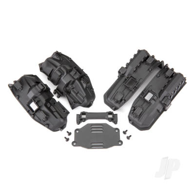 Fenders, inner (narrow), front & rear (for clipless body mounting) (2 each)/ rock light covers (8)/ battery plate/ body mount/ 3x8 flat-head screws (4)/ 2.5x6 CS (10)
