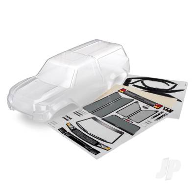 Body with camper, TRX-4 Sport (Clear, trimmed, requires painting) / window masks / decal sheet