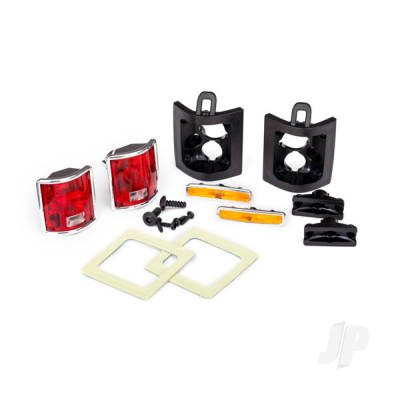 Tail lights, left & right (assembled) / tail light retainers, left & right / side marker lights (assembled) (2 pcs) / side marker retainers (2 pcs) / mounting tape (2 pcs) / 1.6x5 BCS (self-tapping) (4 pcs) / 2.6x8 BCS (2 pcs) (fits #8130 Body)