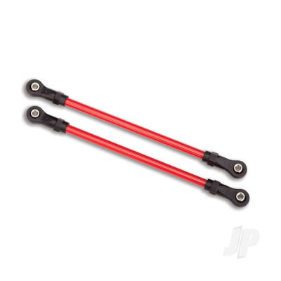 Suspension links, Rear upper, Red (2 pcs) (5x115mm, powder coated Steel) (assembled with hollow balls) (for use with #8140R TRX-4 Long Arm Lift Kit)