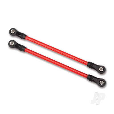 Suspension links, Rear lower, Red (2 pcs) (5x115mm, powder coated Steel) (assembled with hollow balls) (for use with #8140R TRX-4 Long Arm Lift Kit)