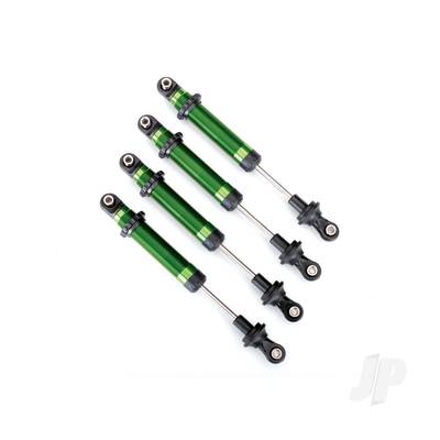 Shocks, GTS, aluminium (Green-anodised) (assembled without springs) (4 pcs) (for use with #8140 TRX-4 Long Arm Lift Kit)