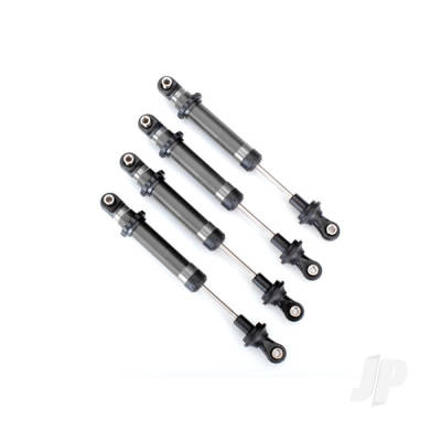 Shocks, GTS, Silver aluminium (assembled without springs) (4 pcs) (for use with #8140 TRX-4 Long Arm Lift Kit)