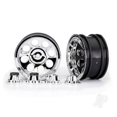 Wheels, 2.2", classic Chrome (2) / centre caps (front (2), rear (2)) (requires #8255A extended thread stub axle)