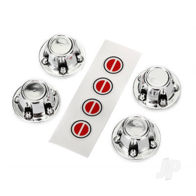 Center caps, wheel (Chrome) (4 pcs) / decal sheet (requires #8255A extended stub axle)
