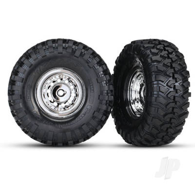 Wheels & Tyres, Assembled Glued 1.9in Chrome Wheels (2 pcs)