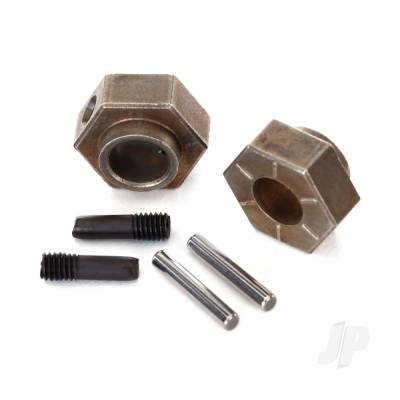 Wheel Hubs, 12mm hex (2 pcs) / stub axle pins (2 pcs) (Steel)