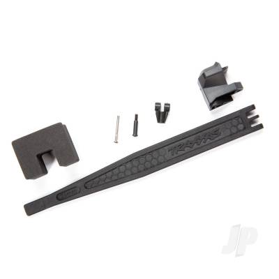 Battery hold-down / battery clip / hold-down post / foam spacer / screw pin