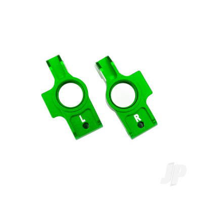 Carriers, stub axle, 6061-T6 aluminium (Green-anodised) (left & right) / 3x12mm BCS (with threadlock) (2 pcs) / 2.5x6mm BCS (with threadlock) (2 pcs)