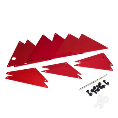 Tube Chassis, inner panels, aluminium (Red-anodised) (Front (2 pcs) / wheel well (4 pcs) / middle (4 pcs) / Rear (2 pcs))
