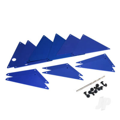 Tube Chassis, inner panels, aluminium (Blue-anodised) (Front (2 pcs) / wheel well (4 pcs) / middle (4 pcs) / Rear (2 pcs))