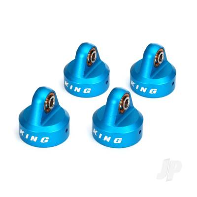 Shock caps, aluminium (Blue-anodised), King shocks (4 pcs)